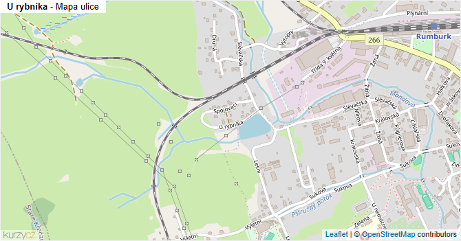 U rybníka - mapa ulice