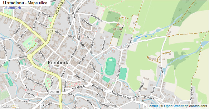 U stadionu - mapa ulice