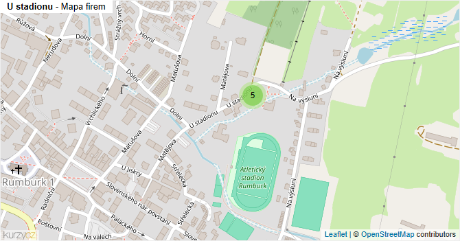 U stadionu - mapa firem