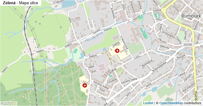 Zelená - mapa ulice