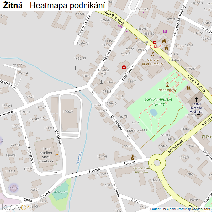 Mapa Žitná - Firmy v ulici.