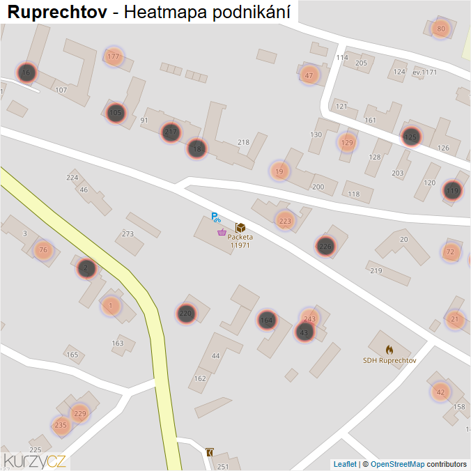 Mapa Ruprechtov - Firmy v obci.