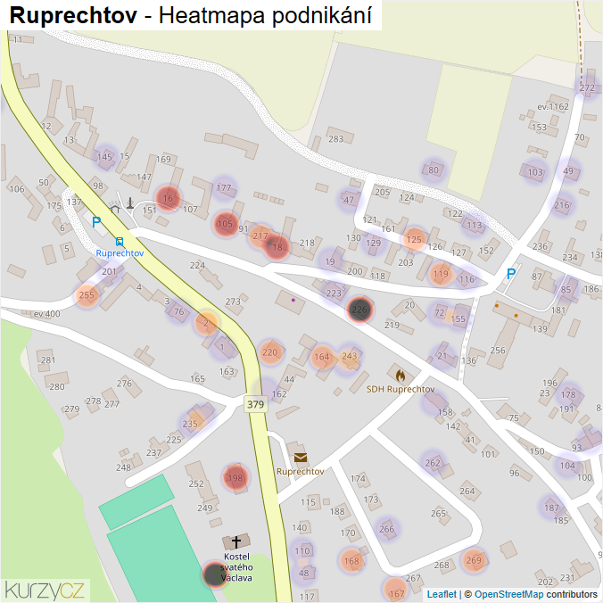 Mapa Ruprechtov - Firmy v části obce.