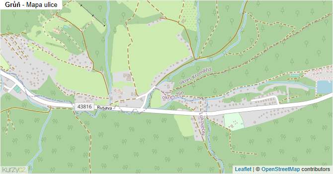Grůň - mapa ulice
