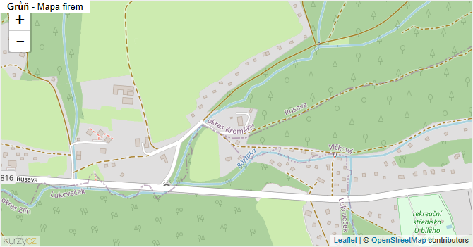 Grůň - mapa firem