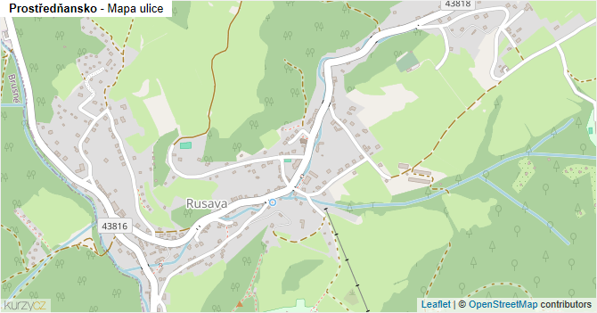 Prostředňansko - mapa ulice