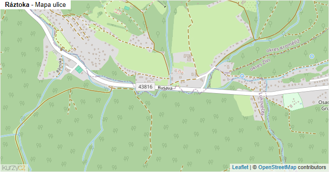 Ráztoka - mapa ulice