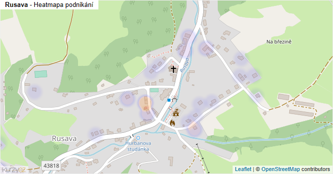 Rusava - mapa podnikání