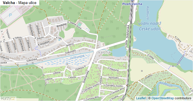Valcha - mapa ulice