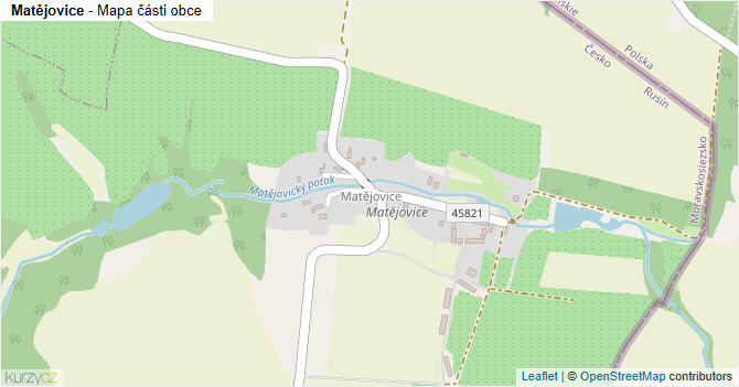 Matějovice - mapa části obce