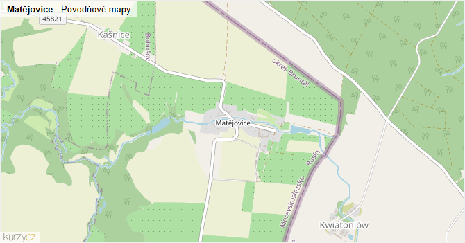 Matějovice - záplavové mapy stoleté vody