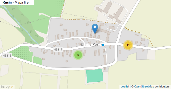 Rusín - mapa firem