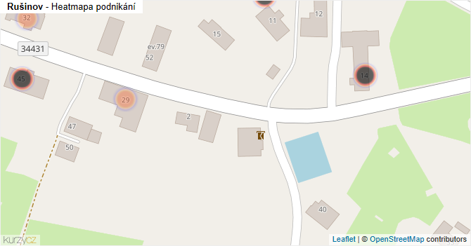 Rušinov - mapa podnikání
