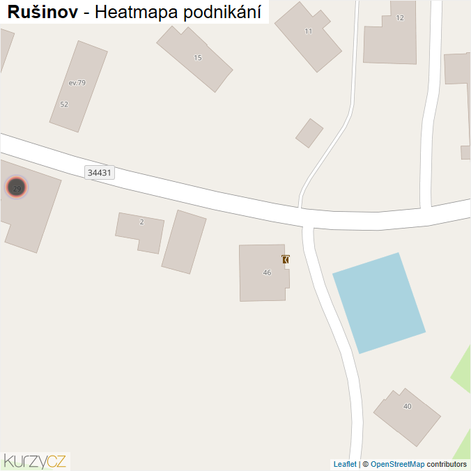 Mapa Rušinov - Firmy v obci.