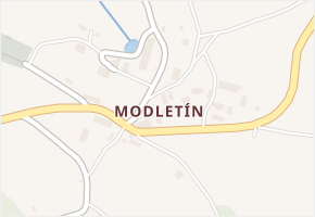 Modletín v obci Rušinov - mapa části obce