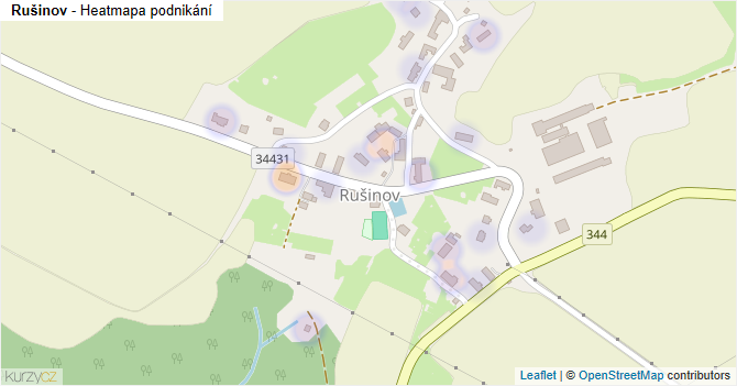 Rušinov - mapa podnikání