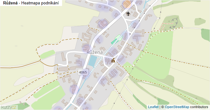 Růžená - mapa podnikání