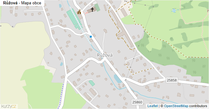 Růžová - mapa obce