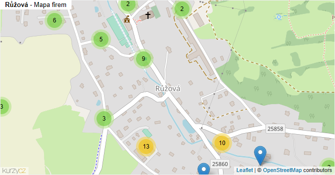 Růžová - mapa firem