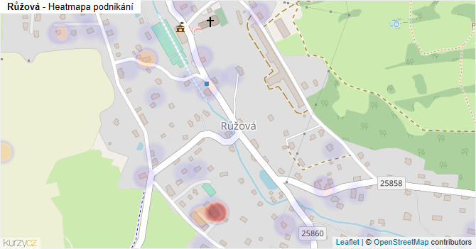 Růžová - mapa podnikání