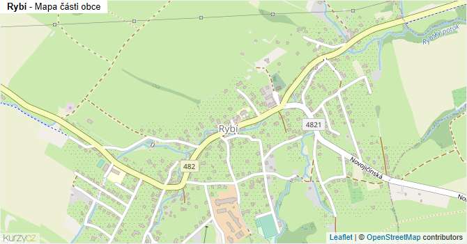 Rybí - mapa části obce