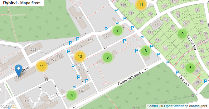 Rybitví - mapa firem