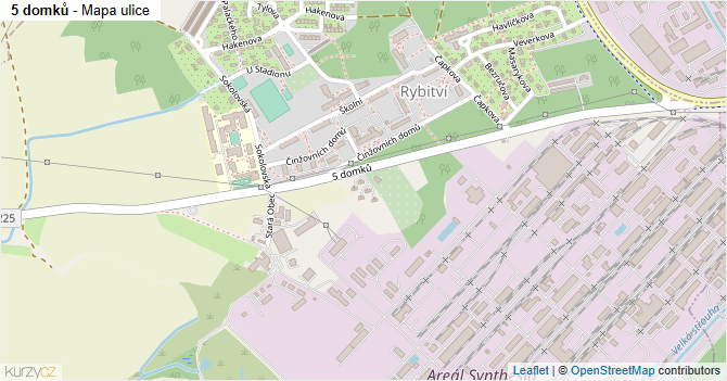 5 domků - mapa ulice