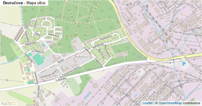 Bezručova - mapa ulice