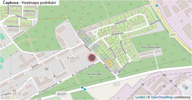 Čapkova - mapa podnikání