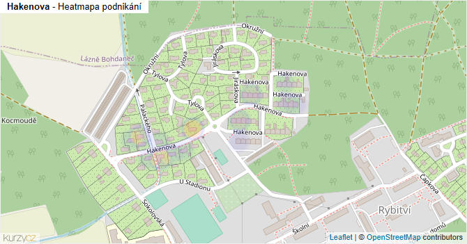 Hakenova - mapa podnikání