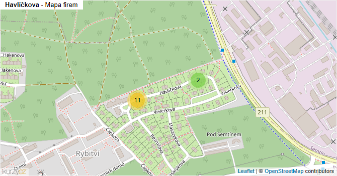 Havlíčkova - mapa firem