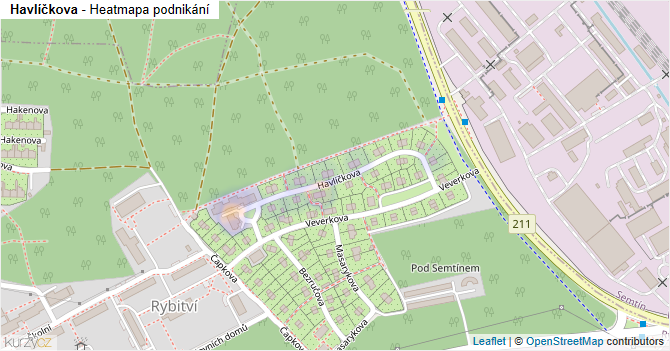 Havlíčkova - mapa podnikání
