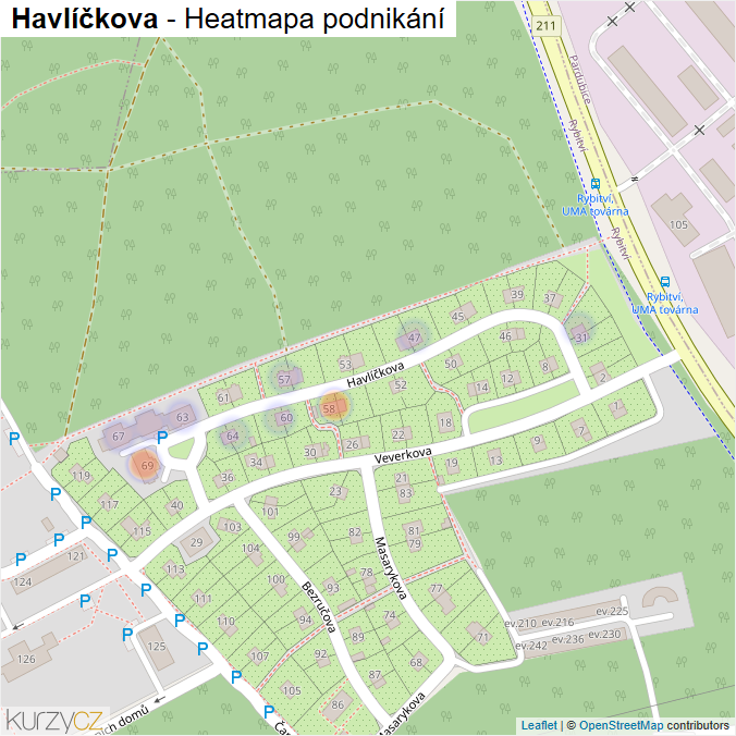 Mapa Havlíčkova - Firmy v ulici.