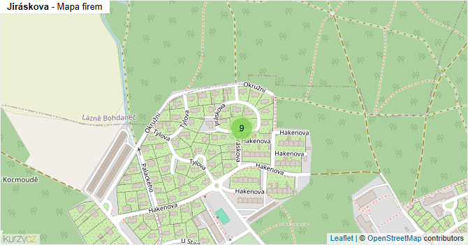 Jiráskova - mapa firem