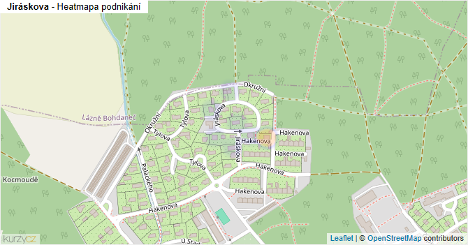 Jiráskova - mapa podnikání