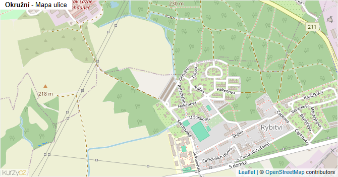 Okružní - mapa ulice