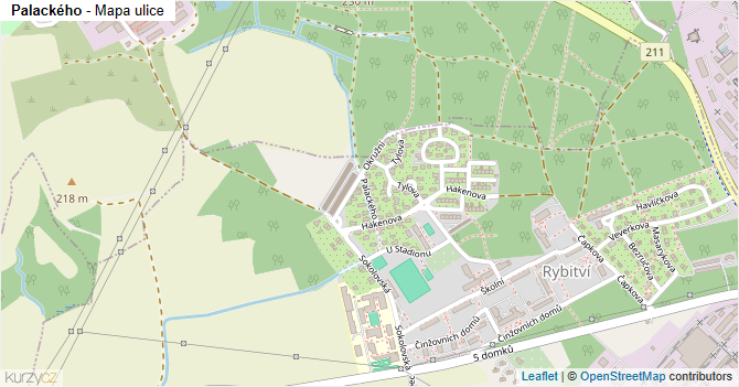 Palackého - mapa ulice