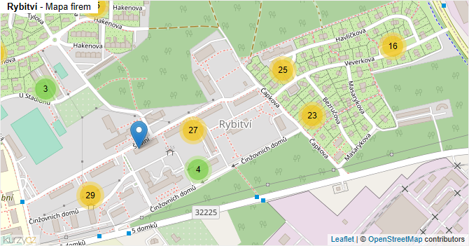 Rybitví - mapa firem