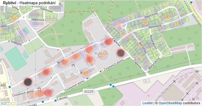 Rybitví - mapa podnikání