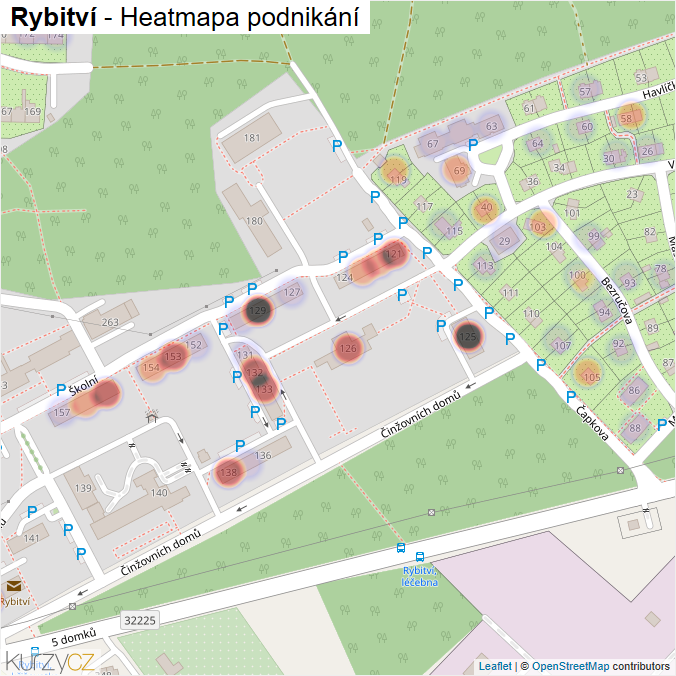 Mapa Rybitví - Firmy v části obce.