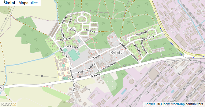 Školní - mapa ulice
