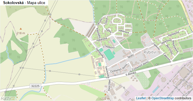 Sokolovská - mapa ulice