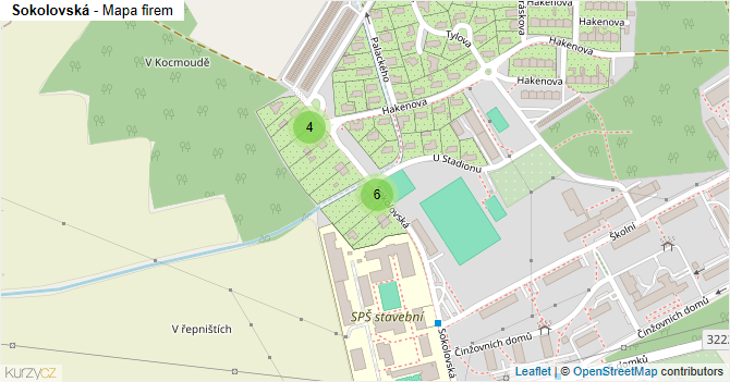 Sokolovská - mapa firem