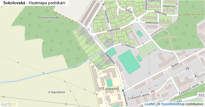 Sokolovská - mapa podnikání