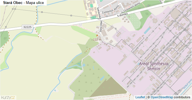 Stará Obec - mapa ulice