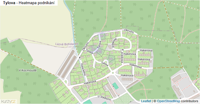 Tylova - mapa podnikání