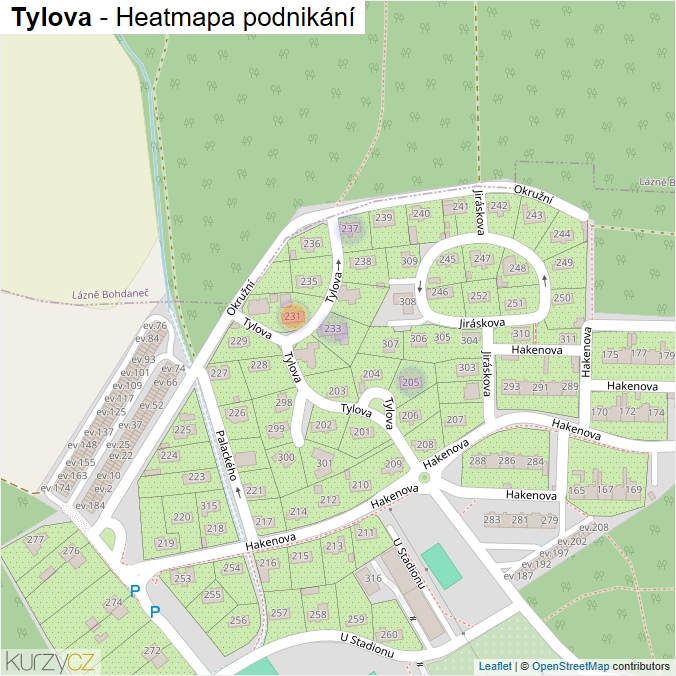 Mapa Tylova - Firmy v ulici.