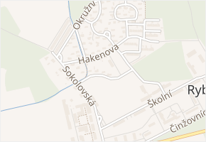 U Stadionu v obci Rybitví - mapa ulice