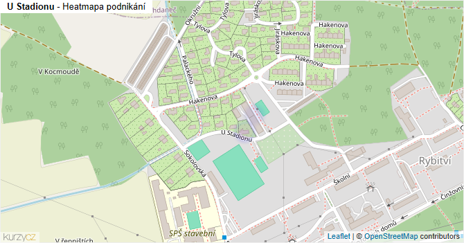 U Stadionu - mapa podnikání