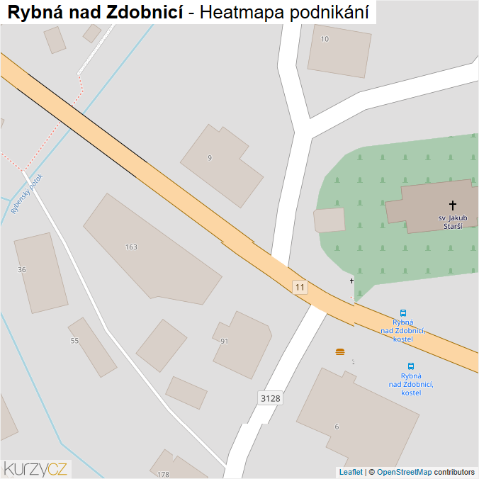 Mapa Rybná nad Zdobnicí - Firmy v obci.